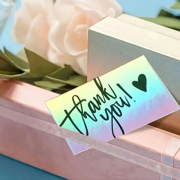 50 Holographic Thank You Cards - Picture 2 of 3